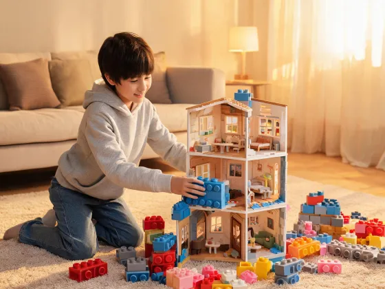 Big kid building toys