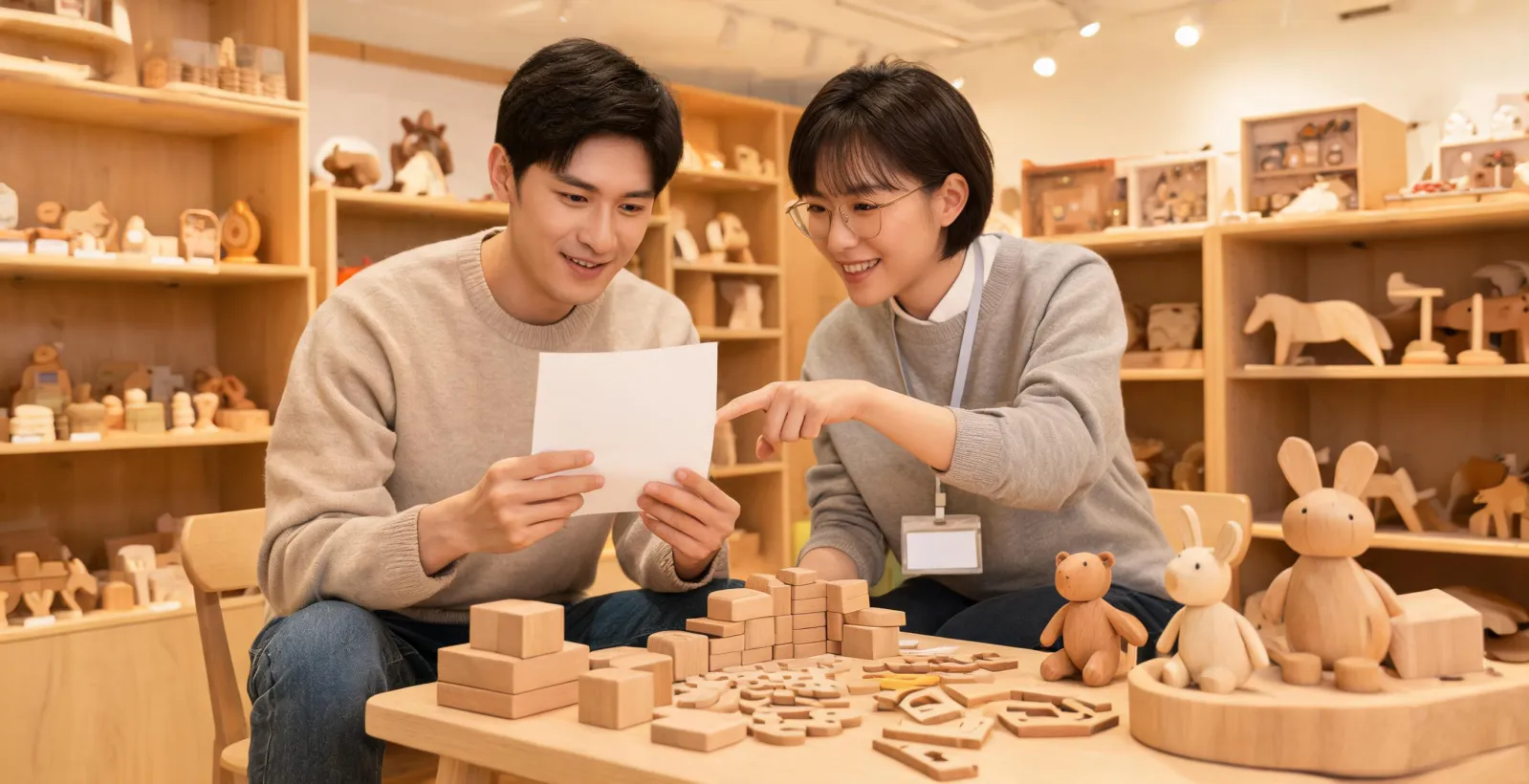 Parent reviewing a toy buying plan